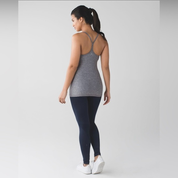 Lululemon Power‎ Y Stretch Performance Tank Light Heather Grey Athleisure - Picture 1 of 11